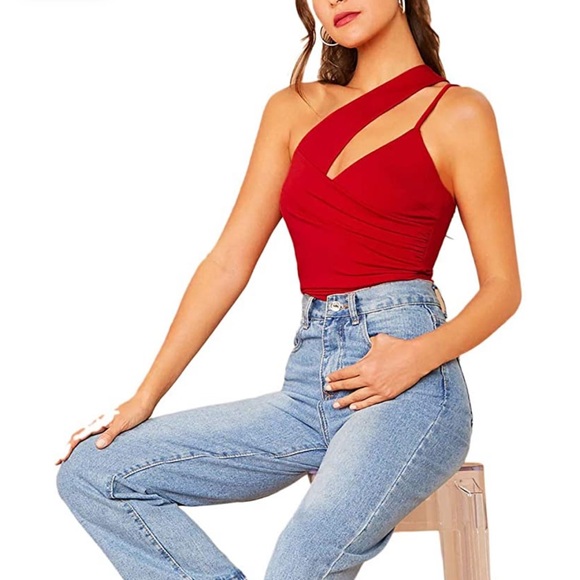 NBW. SheIn Women's Casual Sleeveless One Shoulder Cutout Cami Tank Top. Small. - Picture 5 of 5